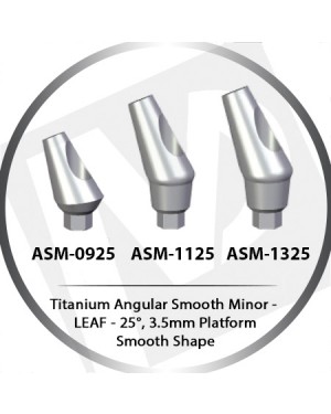 9 - 13 mm x 25° x 3.5 Platform Titanium Abutment, Angular Smooth Minor - Smooth Shape