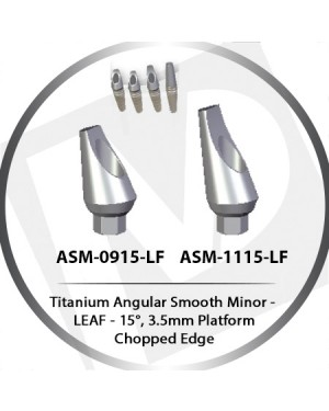 9 - 11 mm x 15° x 3.5 Platform Titanium Abutment, Angular Smooth Minor - Leaf, Chopped Edge