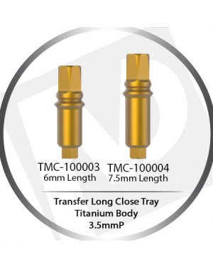 5 & 7.5mm X 3.5 Platform Long Transfer Minor Close Tray  – Titanium Body